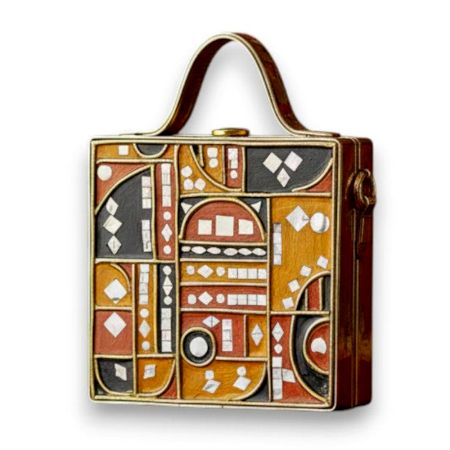 Mini Party Lippan Art Handcrafted Square Sling Bag